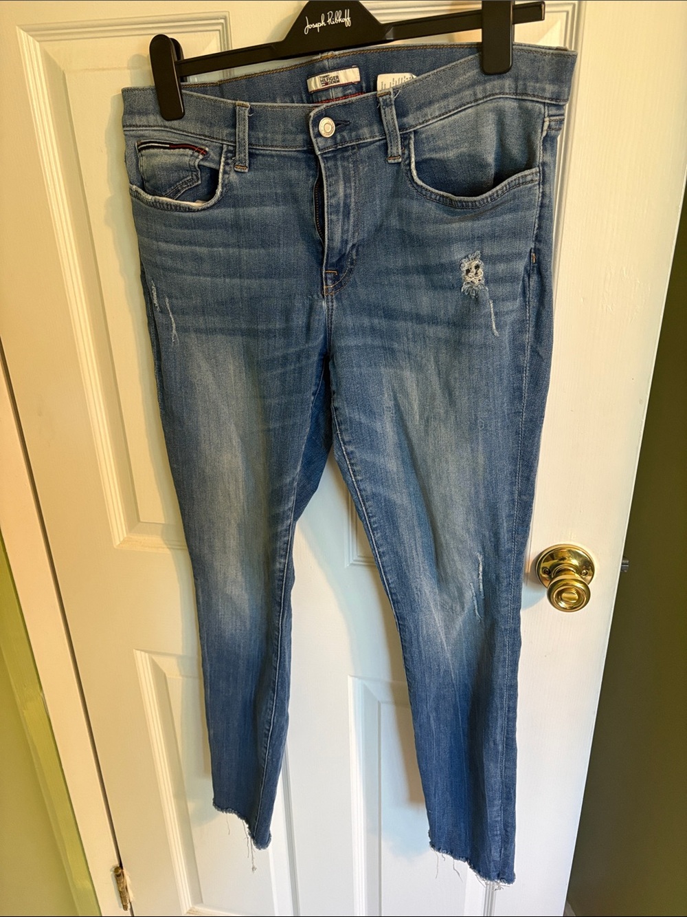 Tommy Hilfiger Light Blue Distressed Ankle Skinny Jeans